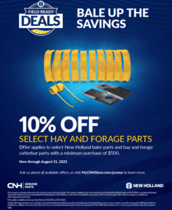 10% off select hay and forage parts